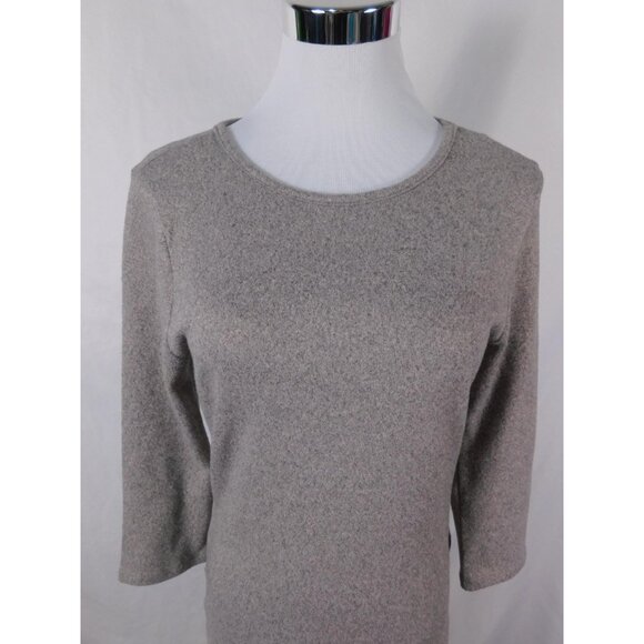 Discreet Dress Womens Large Gray Ruched Side Drawstring 3/4 Sleeve KL5081N - Picture 2 of 14